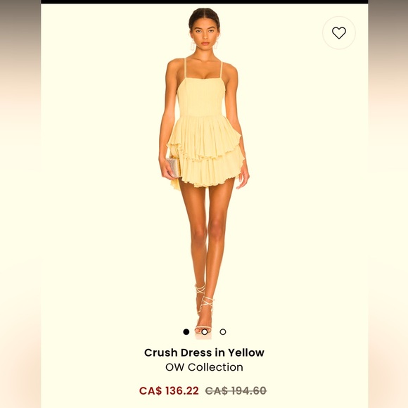 FABULOUS OW CRUSH DRESS IN YELLOW - Picture 1 of 6